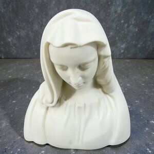 Boehm White Porcelain Bisque La Pieta Madonna Bust USA Virgin Mary Figurine VTG